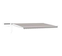 vidaXL Auvent rétractable électrique Gris Clair et Blanc 4,5 × 3 m, Auvent électrique Moderne, Ombre extérieure avec télécommande, abri en Aluminium, Protection Solaire écolo