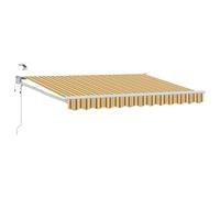 vidaXL Auvent rétractable électrique Jaune et Gris 2,5 x 2 m, Auvent électrique automatique, moderne, rétractable, avec LED, abri extérieur, ombre fonctionnelle
