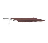 vidaXL Auvent rétractable électrique Marron et Anthracite 5 x 3 m, Auvent électrique Moderne, Ombre extérieure avec télécommande, abri en Aluminium, Protection Solaire écolo