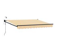 vidaXL Auvent rétractable électrique Orange et Blanc 3,5 x 2,5 m, Store automatique, auvent électrique moderne, solution de protection solaire rétractable, couverture de patio en aluminium, abri extér
