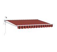 vidaXL Auvent rétractable électrique Orange et marron 3 x 2,5 m, Store automatique, auvent électrique moderne, solution de protection solaire rétractable, couverture de patio en aluminium, abri extéri