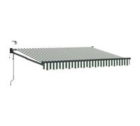 vidaXL Auvent rétractable électrique Vert et Blanc 3 x 2,5 m, Auvent électrique Automatique, Moderne, rétractable, avec LED, abri extérieur, Ombre Fonctionnelle