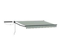 Vidaxl Auvent Rétractable Électrique Vert Et Blanc 3 X 2,5 M