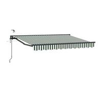 Vidaxl Auvent Rétractable Électrique Vert Et Blanc 3 X 2,5 M