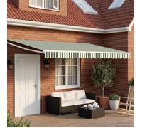 Vidaxl Auvent Rétractable Électrique Vert Et Blanc 4,5 × 3 M