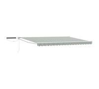 vidaXL Auvent rétractable électrique Vert et Blanc 5 x 3 m, Auvent électrique Moderne, Ombre extérieure avec télécommande, abri en Aluminium, Protection Solaire écolo