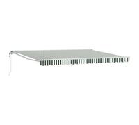 vidaXL Auvent rétractable électrique Vert et Blanc 5 x 3 m, Jardin et terrasse, auvent rétractable Moderne, abri extérieur, Toile résistante, Solution d'ombre Ajustable