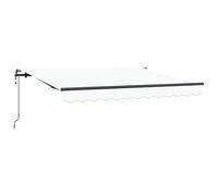 vidaXL Auvent rétractable en Aluminium Blanc Anthracite 3,5 x 2 m. Éléments clés : résistant à l'eau et aux UV, protège Contre la décoloration, Parfait pour l'ombre Dehors, accoudoirs réglables, avec