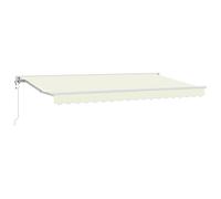 vidaXL Auvent rétractable en crème, 4 x 2 m, résistant aux UV et à l'eau. C'est Un Cadre en Aluminium Qui Offre Une Ombre Ajustable. Idéal pour Le Balcon ou la terrasse.