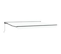 vidaXL Auvent rétractable extérieur Blanc 450 x 300 cm. Ombrage en Polyester, Aluminium résistant à la décoloration et à l'eau. Protection UV. Se Fixe au Mur. Cadre Noir. Parfait pour l'été. Idéal po