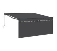 vidaXL auvent rétractable extérieur rectangulaire 3,5 x 2,5 m Gris Anthracite en Polyester imperméable, Protection UV, Cadre en métal fixé au Mur, Ombre pour Le Patio, Protection Solaire, Essentiel p