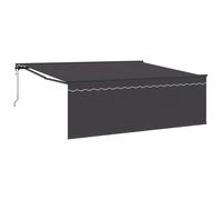 vidaXL Store motorisé Gris Anthracite, rétractable, 4 x 3m. Tissu Polyester résistant aux UV et à l'eau. Cadre en alu recouvert de Poudre, réglage Manuel, Montage Mural. Finition Mate et Lisse, idéal