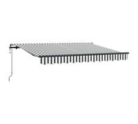 vidaXL Auvent rétractable Gris Anthracite et Blanc 3,5 x 2 m en Polyester et en Aluminium. Idéal pour l'extérieur, il résiste aux UV et à l'eau. C'est Un modèle Manuel avec accoudoirs Ajustables, Mon