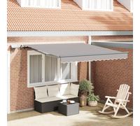 Vidaxl Auvent Rétractable Gris Clair 350 X 250 Cm Tissu