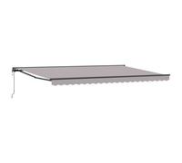 vidaXL Cadre d'auvent Gris Clair 500 × 300 cm, Auvent Rectangulaire Moderne, Rétractable, Idéal pour Jardin et Terrasse, Tissu en Polyester, Solution d'Ombre Pratique