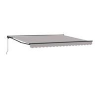 vidaXL Auvent rétractable Gris Clair de 4 x 3 m avec Un Cadre en Acier revêtu de Poudre. Tissu en Polyester résistant aux UV et à l'eau. Montage Mural, réglage Manuel, Parfait pour l'ombre d'été. À a