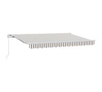 vidaXL Auvent rétractable Gris Clair et Blanc 4 × 3 m, Auvent Rectangulaire Moderne pour Jardin et Terrasse, Résistant aux UV, Ombre Rétractable, Protège du Soleil