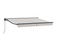 vidaXL Auvent rétractable Gris Clair et Blanc 4 × 3 m, Auvent rétractable rectangulaire Moderne, Solution d'ombre pour patios, balcons, Jardins, résistant et Ajustable