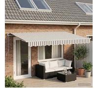 vidaXL Auvent rétractable Gris clair et blanc 5 x 3 m 3426321