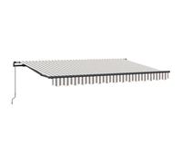 vidaXL Auvent rétractable gris clair et blanc, 500 x 300 cm, pour jardin et terrasse, auvent rétractable moderne coloré, pare-soleil réglable, auvent d'extérieur résistant à