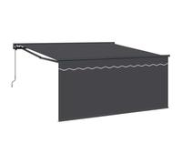 vidaXL Auvent Rétractable Gris et Anthracite 300 x 250 cm, Auvent de terrasse réglable, Couverture Moderne, Solution d'ombre Flexible pour Jardin, auvent rétractable
