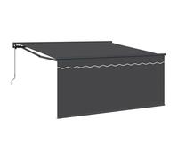 vidaXL Auvent Rétractable Gris et Anthracite 350 x 250 cm, Auvent Moderne réglable, Tissu résistant UV, imperméable, idéal pour Le Jardin et l'extérieur.