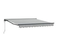 vidaXL Auvent rétractable Gris et Blanc 3,5 x 2,5 m, résistant à l'eau, aux UV et à la décoloration. Il a Un Cadre en Aluminium Ajustable, est Manuel et se Fixe au Mur, Parfait pour Ton Patio ou Ton