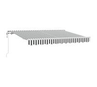 vidaXL Auvent rétractable Gris foncé et Blanc, électrique, 3,5 x 2 m. C'est Une Solution d'ombre pour l'extérieur en Polyester résistant aux UV, déperlant et Qui ne se décolore Pas, avec des accoudoi