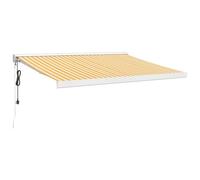 vidaXL Auvent rétractable Jaune et Blanc 300 x 250 cm Tissu et Métal