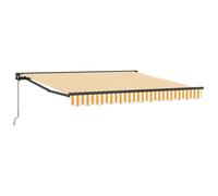 Vidaxl Auvent Rétractable Jaune Et Blanc 300x250 Cm Polyester Et Métal