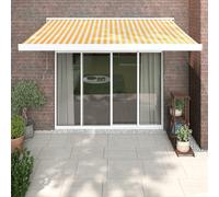 Vidaxl Auvent Rétractable Jaune Et Blanc 3x2,5 M Tissu Et Aluminium
