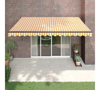 Vidaxl Auvent Rétractable Jaune Et Blanc 4,5x3 M Tissu Et Aluminium