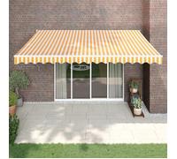 Vidaxl Auvent Rétractable Jaune Et Blanc 4,5x3 M Tissu Et Aluminium