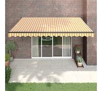 Vidaxl Auvent Rétractable Jaune Et Blanc 4,5x3 M Tissu Et Aluminium