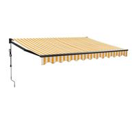 vidaXL Auvent rétractable Jaune et Blanc avec Cadre Anthracite