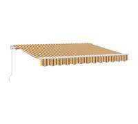 vidaXL Auvent rétractable Jaune et Gris 3,5 x 2m, résistant à l'eau et aux UV, avec Un Cadre en Aluminium et des accoudoirs réglables. Une Solution d'ombre Murale élégante pour Ton Patio.