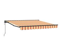 vidaXL Auvent Rétractable Jaune et Orange 350x250 cm Tissu, Auvent rétractable Contemporain, matériaux résistants à l'eau, Protection UV, Solution de canopée extérieure