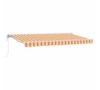 vidaXL Auvent rétractable Jaune et Orange 4 x 2 m, Cadre en Aluminium, Toile en Polyester résistante à l'eau, aux UV et à la décoloration, se Fixe au Mur, réglage Manuel, idéal pour l'extérieur, l'ét