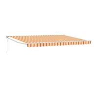 vidaXL Auvent Rétractable Jaune et Orange 450 × 300 cm Tissu, Auvent de Jardin et Stores modulaires, Couverture Moderne pour terrasse, Solutions d'ombre pour Vivre Dehors.