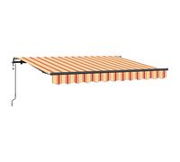 vidaXL Auvent Rétractable 3,5 x 2m Jaune et Orange, Cadre Anthracite, Tissu en Polyester Résistant aux UV, Aluminium Revêtu de Poudre, Modèle Manuel Monté au Mur - Idéal pour créer de l'ombre à l'ext