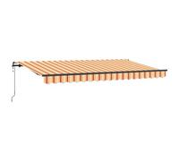 vidaXL Auvent rétractable Jaune Orange Électrique 4 x 2m - Protection extérieure Contre Le Mauvais Temps, Résistant aux UV, Accoudoirs réglables, Cadre en Aluminium, Imperméable, Anti-décoloration, F