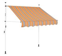 vidaXL Auvent rétractable manuel 150 cm Rayures jaunes et bleues 150 cm