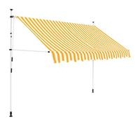 vidaXL Auvent rétractable manuel 250 cm – Hydrofuge, Résistant UV – Rayures oranges et blanches
