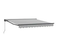vidaXL Auvent rétractable Manuel 3x2,5m en Anthracite et Blanc, résistant aux UV, à l'eau et à la décoloration. Fabriqué en Aluminium et en Polyester. Idéal pour Faire de l'ombre sur Le Balcon, Insta