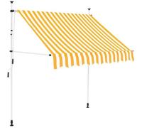 vidaXL Auvent Rétractable Manuel Store Balcon Fenêtre Jardin Terrasse Extérieur Hydrofuge Résistant aux UV 300 cm Rayures Oranges et Blanches
