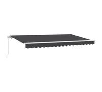 vidaXL Auvent rétractable Manuel 400 x 200 cm en Anthracite et Blanc, résistant aux UV et à l'eau. avec des accoudoirs réglables, idéal pour l'ombre de Patio et la Protection Solaire. C'est Une Super