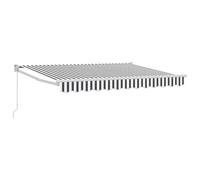 vidaXL Auvent rétractable Manuel Anthracite et Blanc 3,5 x 2 m, Toile rétractable Moderne, Option d'ombre extérieure, auvent UV, abri de Patio Fonctionnel pour l'été