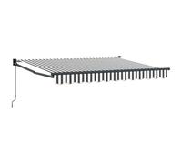 vidaXL Auvent rétractable Manuel Anthracite et Blanc 3,5 x 2 m, Toile rétractable Moderne, Option d'ombre extérieure, auvent UV, abri de Patio Fonctionnel pour l'été