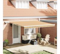 Vidaxl Auvent Rétractable Manuel Avec Bande Led Multicolore 400x300 Cm