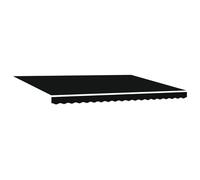 vidaXL Auvent Rétractable Manuel avec LED Noir 450x300 cm, Tissu de Remplacement pour Auvent 4.5x3 m Noir
